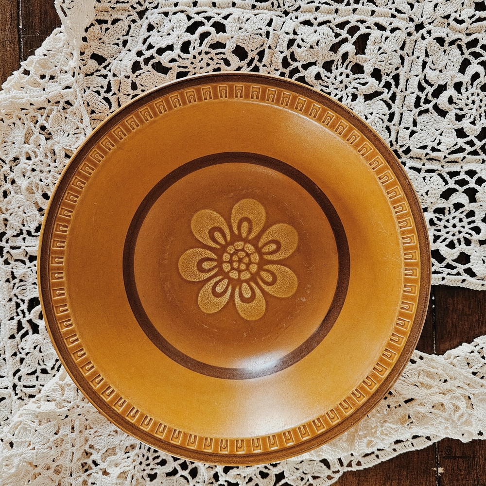 Vintage Empress Suzuka Stoneware Mosaic Brown Bowl By Haruta